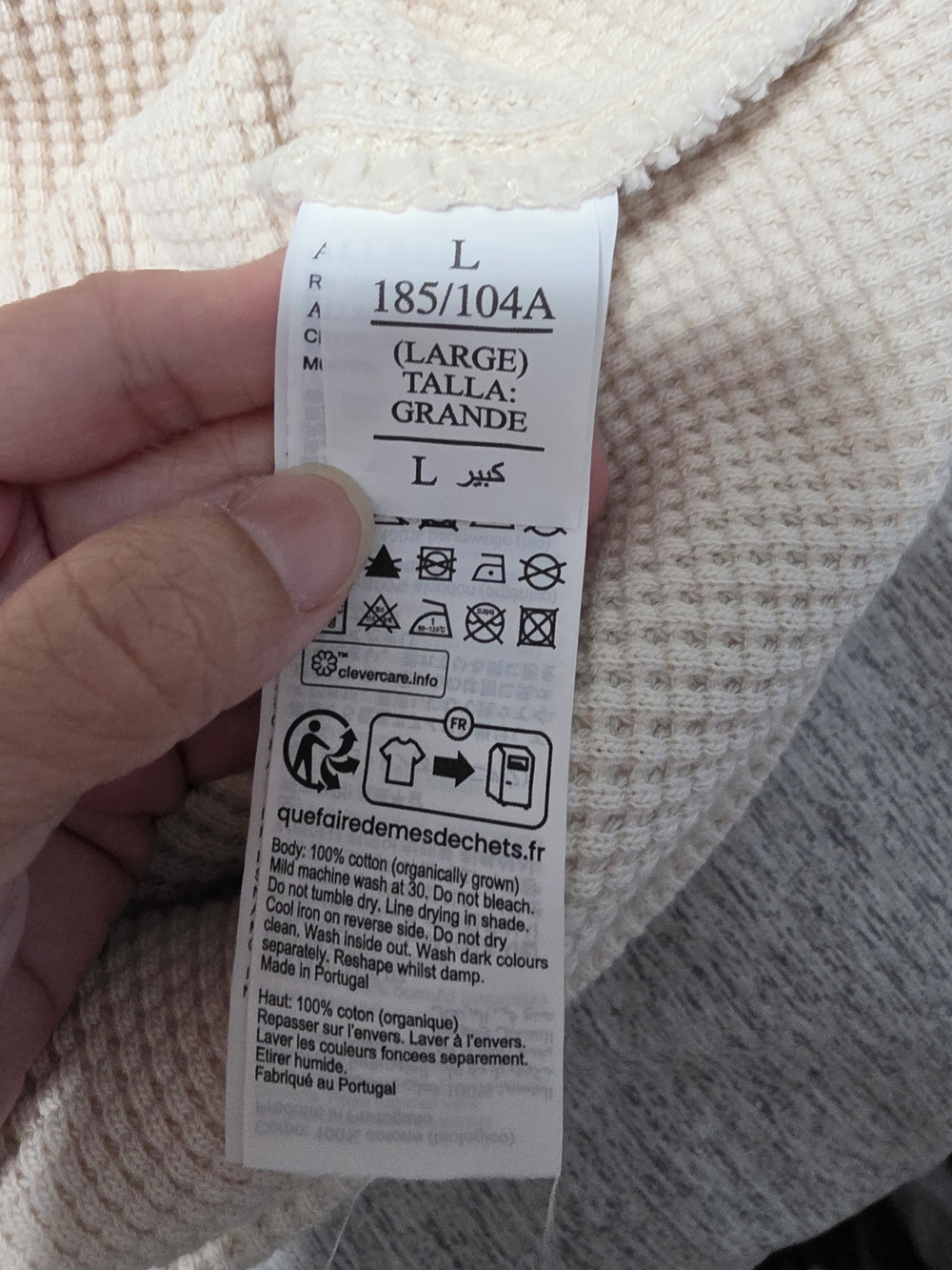 AllSaints Cream Waffle-Knit Crew Neck Top - Picture 6 of 8